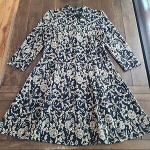 Papillon Black & Beige Floral Dress size M